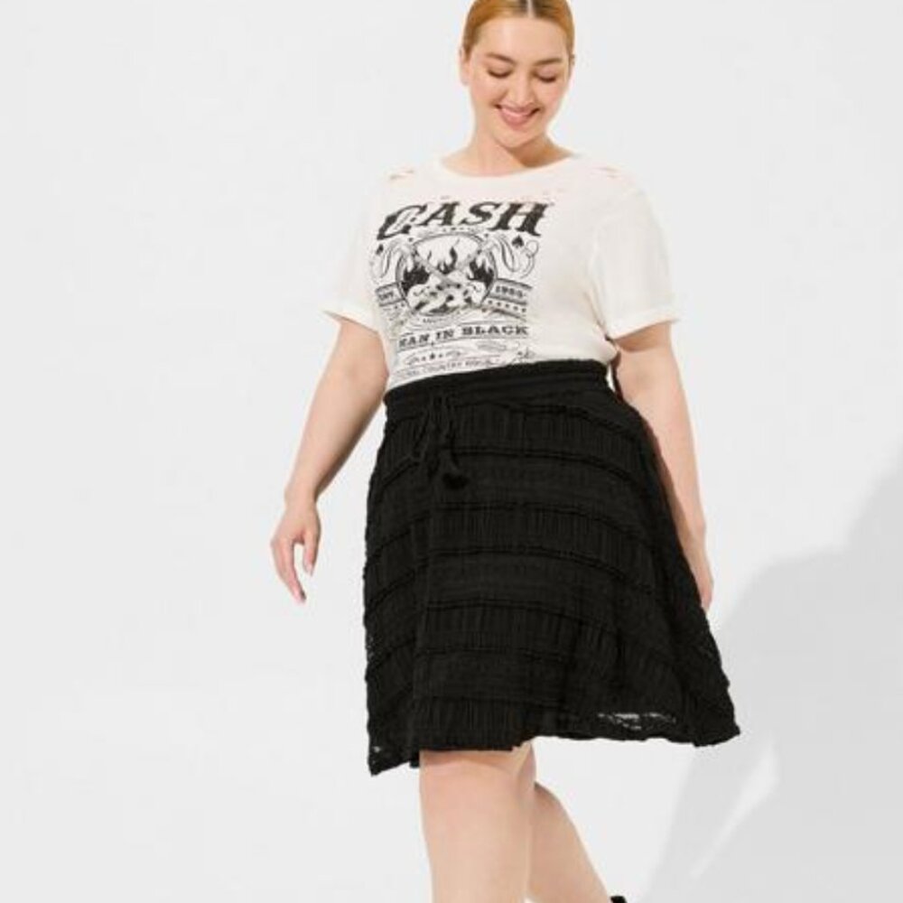 Torrid Mini Lace Smocked Waist Skater Skirt 1